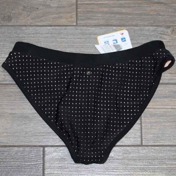 NWT Fabletics Valentina Bikini Bottoms XS X-Small Black Nude Perforated Moderate - Picture 6 of 6